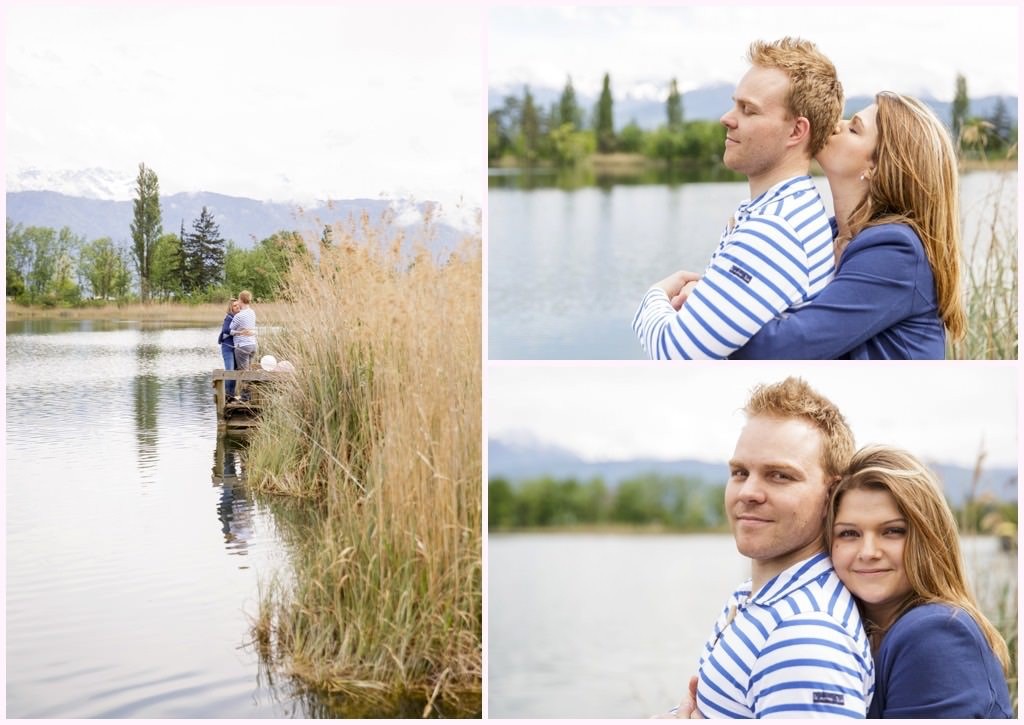séance photo engagement couple au bord du lac saint andre entre grenoble et chambery