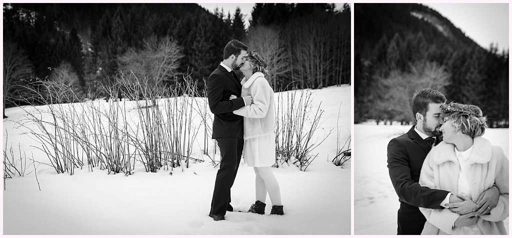 photo couple mariage hiver neige près de grenoble